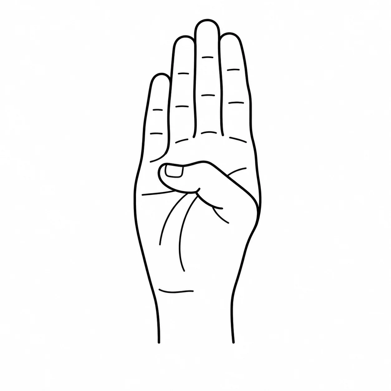 DGS-Handform für den Buchstaben B